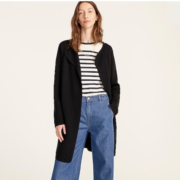 J. Crew Juliette Collarless Sweater Blazer Black Size XS NEW - Picture 1 of 16